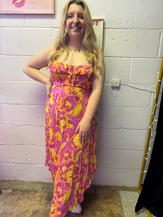 Pink & Yellow Long Dress